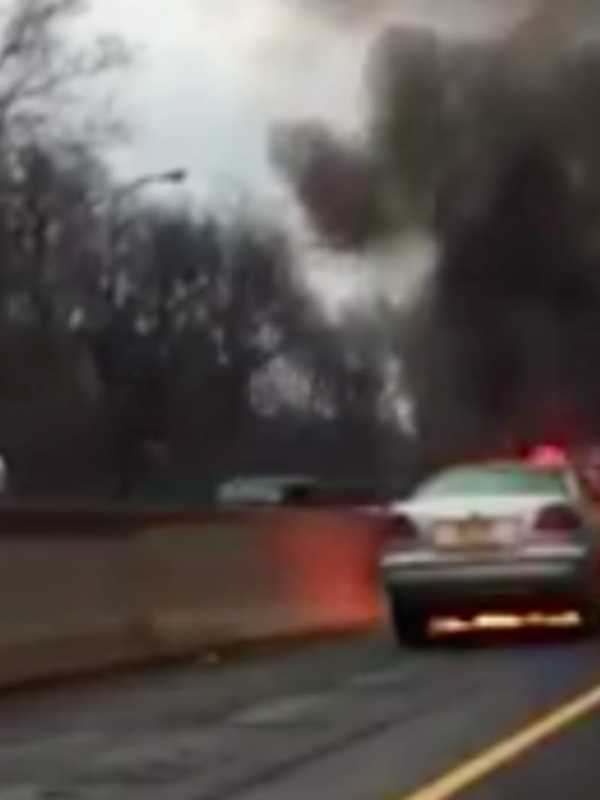 Video Captures Car Fire On I-95 In Greenwich