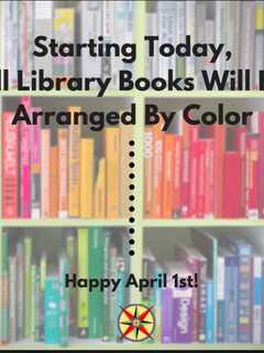 Glen Rock Library Makes April Fool's Joke That It Color-Coded All Its Books