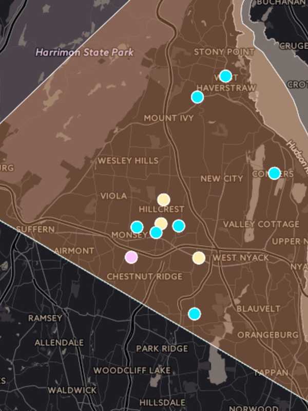 Rockland Pedestrian Fatalities Clustered Near Center Of County