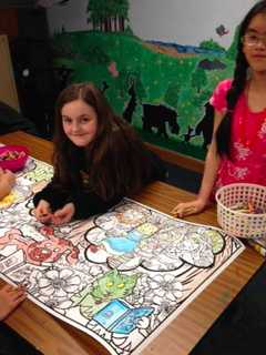 PHOTOS: Children Color Murals At Harrington Park Library