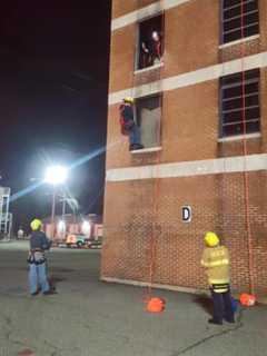 New Ramsey Rescue Members Participate In Rappelling Drill