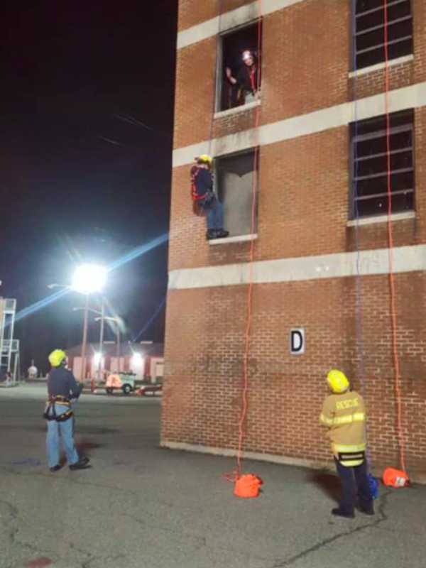 New Ramsey Rescue Members Participate In Rappelling Drill
