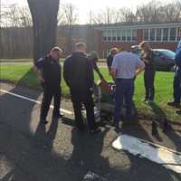 <p>Police Officers and Public Works personnel removed grates from atop the storm drains and Brookfield Police Officer Chris Campbell and Public Works Driver Andy Lyle were each able to rescue the ducklings from storm drains on either side of Route 133.</p>