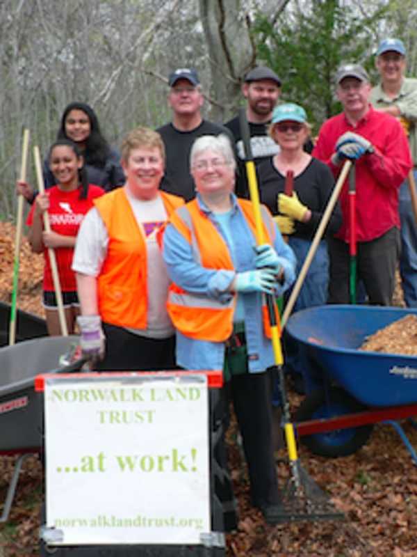 Norwalk Land Trust Volunteers Clean Up Farm Creek Preserve