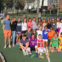 <p>Jackque Markes with the eighth-grade on Kyle&#x27;s Court during Kyle A. Markes Day of Service April 16.</p>