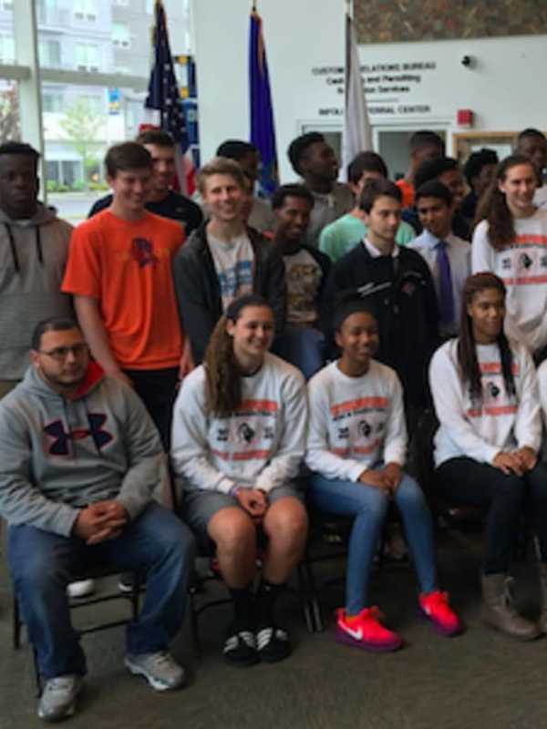 Stamford Mayor Martin Honors High School Championship Teams
