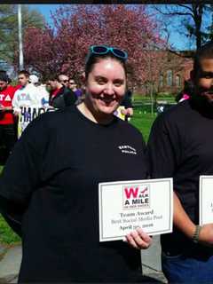 Easton Police Department Participates In 'Walk A Mile In Her Shoes' Event