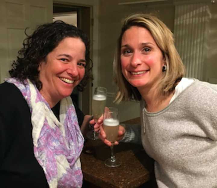 Val Saltzman, left, and Carrie Cromwell-Hunt, right, are co-chairs of a fundraising gala for the Tiny Miracles Foundation.