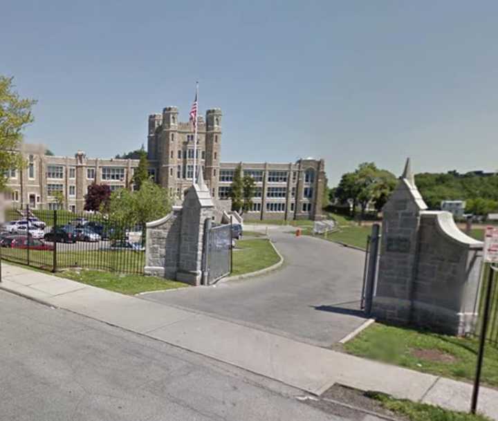 Isaac Young Middle School in New Rochelle was locked out down temporarily Wednesday morning after a male student was stabbed.