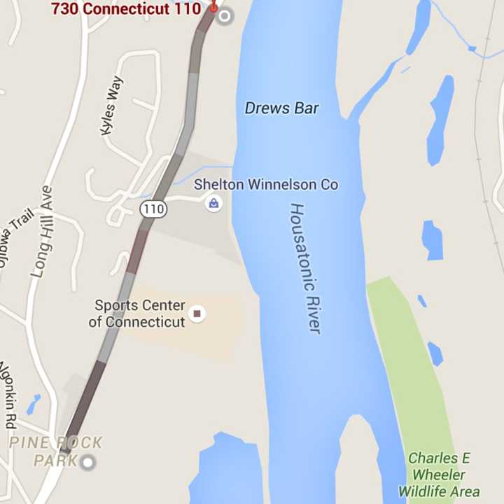 Route 110 is closed for nearly a mile near the Sports Center of Connecticut.