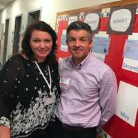 <p>Nicole and Ian Hockley at New Fairfield Middle School on Friday. Their son, Dylan, 6, was killed in the Sandy Hook School shooting. They helped to create the Wingman program that seeks to encourage respect and dialogue among students.</p>