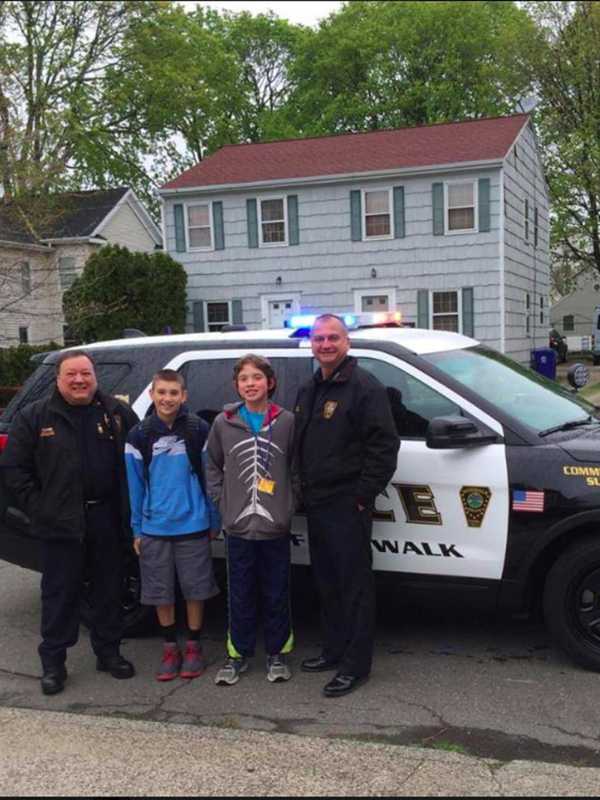 Students Get Ride To School With Norwalk Police Chief, Deputy Chief