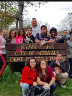 Norwalk Youth Group Joins Police In Cleaning Up Ryan Park
