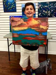 Rutherford Student Paints 'Fiery Landscape' At Painting On Park