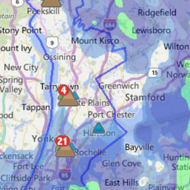 Approximately 3,000 Westchester residents are without power as of 8:30 p.m., according to Con Ed.