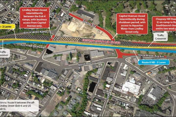 Lane Closures Begin Friday On Route 8/25 In Bridgeport For Road Work