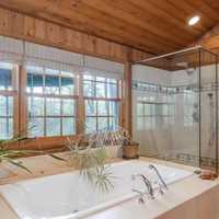 <p>The master suite includes a bathroom with a jacuzzi tub.</p>