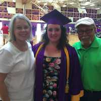 <p>Westhill High School Class of 2016 graduate Madeline Willis with her grandparents Claudia Brooke and Charles Dunitz.</p>