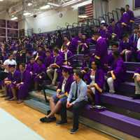 <p>Waiting is the hardest part. Some members of Westhill High School&#x27;s Class of 2016 waiting in the school gym before the graduation ceremony Wednesday.</p>