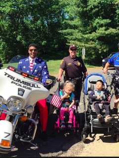 Trumbull Police Mark Flag Day With St. Vincent's Special Needs Center