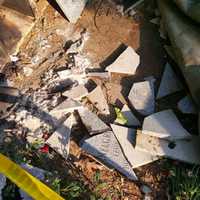 <p>This empty vault once held 18 cremation urns at Stratford&#x27;s Union Cemetery. Broken pieces of the memorial were strewn at the site when the vandalism occurred in June 2016.</p>