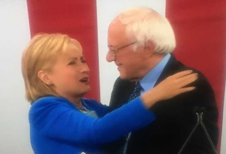 Chappaqua&#x27;s Hillary Clinton embraces Vermont Sen. Bernie Sanders Sanders announced his endorsement Tuesday..