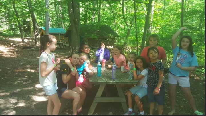 Girl Scouts having fun at Camp Aspetuck in Weston.