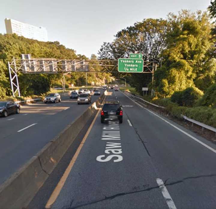 Saw Mill River Parkway at Yonkers Avenue.