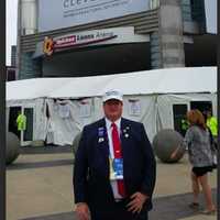 <p>Bob Ferguson of Weston checks out the Quicken Loans Arena, home to the Republican National Convention.</p>