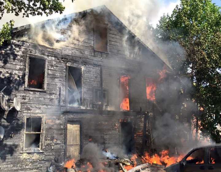 Fourteen people were displaced after a fire destroyed the building at 12 Lexington Ave., in the City of Poughkeepsie.