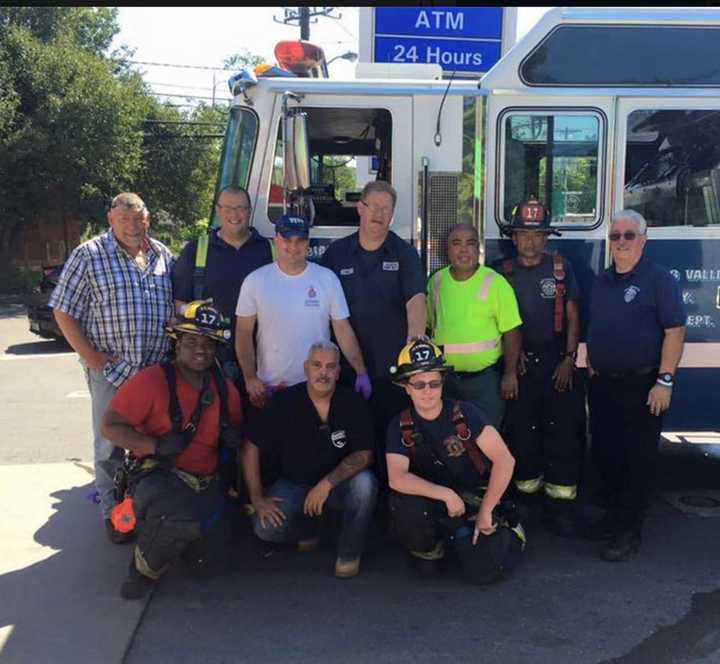 Members of the Spring Valley Fire Department who were called on to deliver a baby early Tuesday morning.