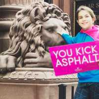 <p>Hannah Fredericks cheers on coach Maggie Ford.</p>