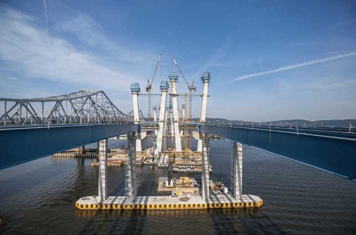 Progress on the main span of the Tappan Zee Bridge replacement continues.