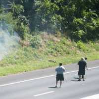 <p>A downed power line caused a brush fire on 208 Sunday.</p>