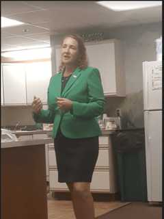 Esty Tackles Questions From Seniors In Bethel Stop