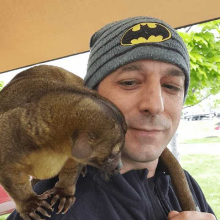 Hasbrouck Heights&#x27; Joey D&#x27;Angeli with Jak the Kinkajou.