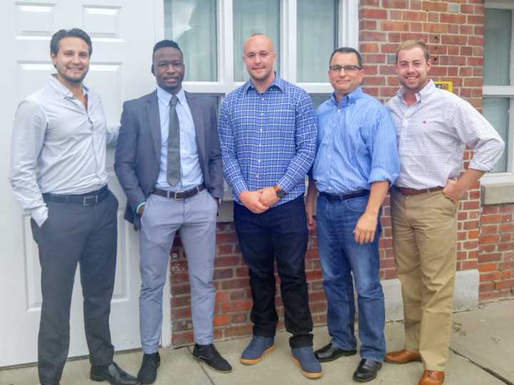 The HelpGrowCT team, from left, Chris Sacchinelli, Bruno Chima, Scott Merritt, Paul DiPrato and Matt Drovin