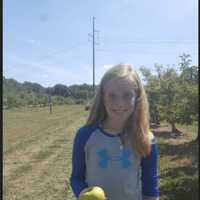 <p>10-year-old Macie Mietz from Bethel visits Blue Jay Orchards for the first time.</p>