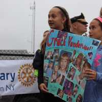 <p>There were plenty of signs for Grace VanderWaal at the parade in her honor.</p>