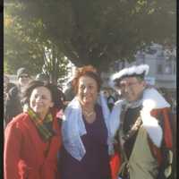 <p>From left, state Sen. Toni Boucher, Bethel resident Gina Clarizio dressed up as Queen Isabella and Mike Mastrioni dressed as Christopher Columbus at the 35th annual Columbus Day celebration on Monday morning.</p>