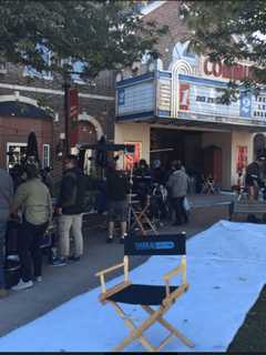 Crew Sets Up For Filming At Old Movie Theater In Fairfield