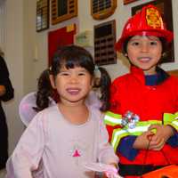 <p>Sayah and Easton Choi-Carval, 3 and 5, of Fairfield, came as a fairy princess and fireman</p>