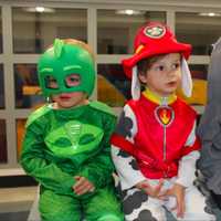 <p>Landon Vinca, Linden Vinca, and Liam DeLillo take a break before they head in to the party</p>