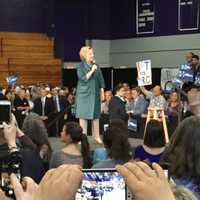 <p>Hillary Clinton makes a pre-primary appearance at the University of Bridgeport on April 24. It was her only major campaign appearance in Fairfield County.</p>