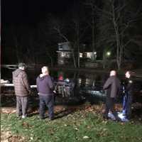 <p>A photo taken by hero teen Cullen Malzo after a car with two 17-year-old female passengers went flying into Lake Mahopac after the driver lost control of the vehicle.</p>