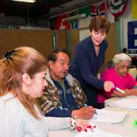 <p>A volunteer-taught English as a Second Language class</p>