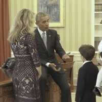 <p>President Barack Obama meeting the Scarsdale 6-year-old who offered to take in refugees as brothers and sisters.</p>