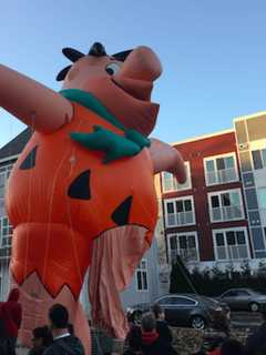 Crowds Watch Balloon Inflation For Stamford Parade Even As Winds Threaten