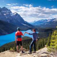 <p>Connor Callanan and Connor Mallon enjoy a unique view during a stop on their travels.</p>