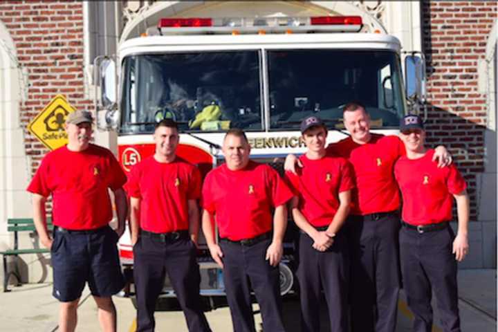 Greenwich Firefighters Wear Red On Fridays To Support Troops